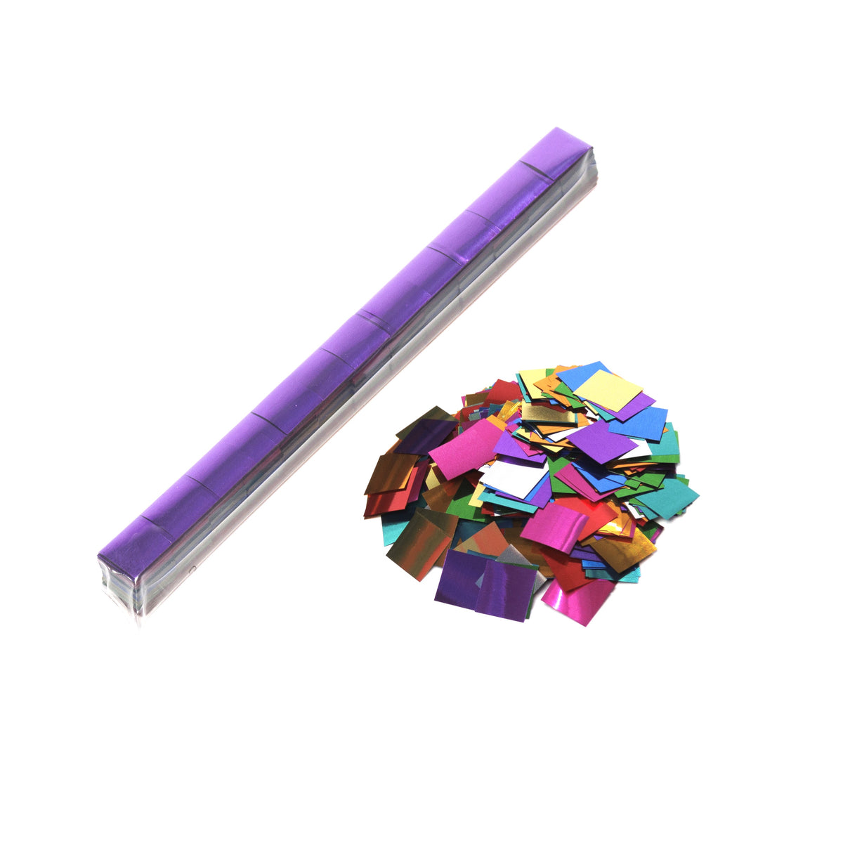 1" x 10" Metallic .75" Squares Confetti Sleeve