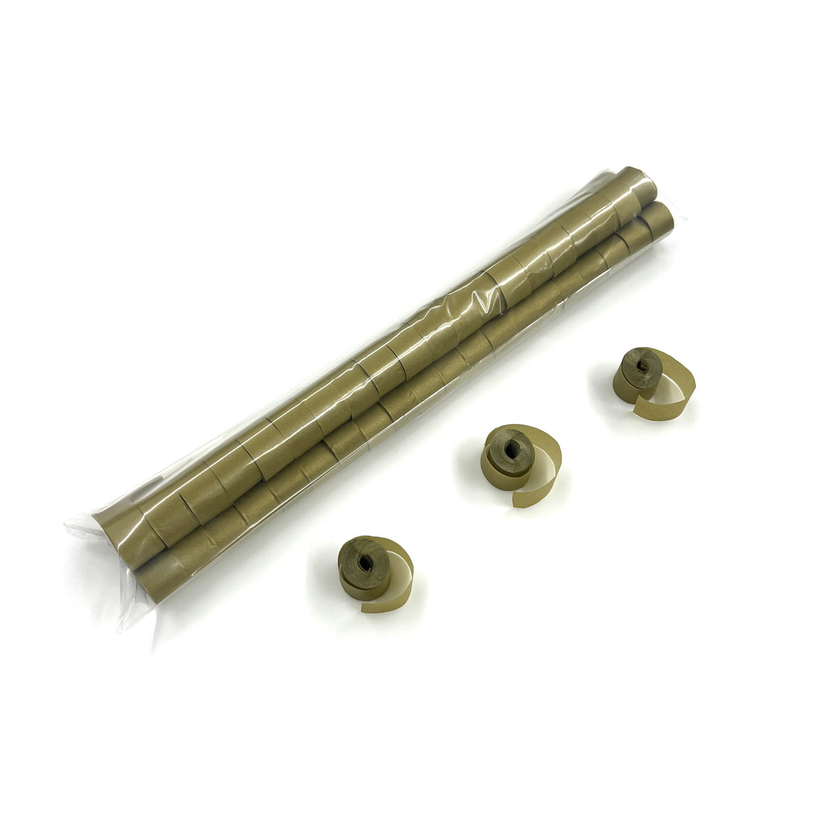2" x 10" Single Rolled Glimmer Tissue Streamer Sleeve: .5" wide