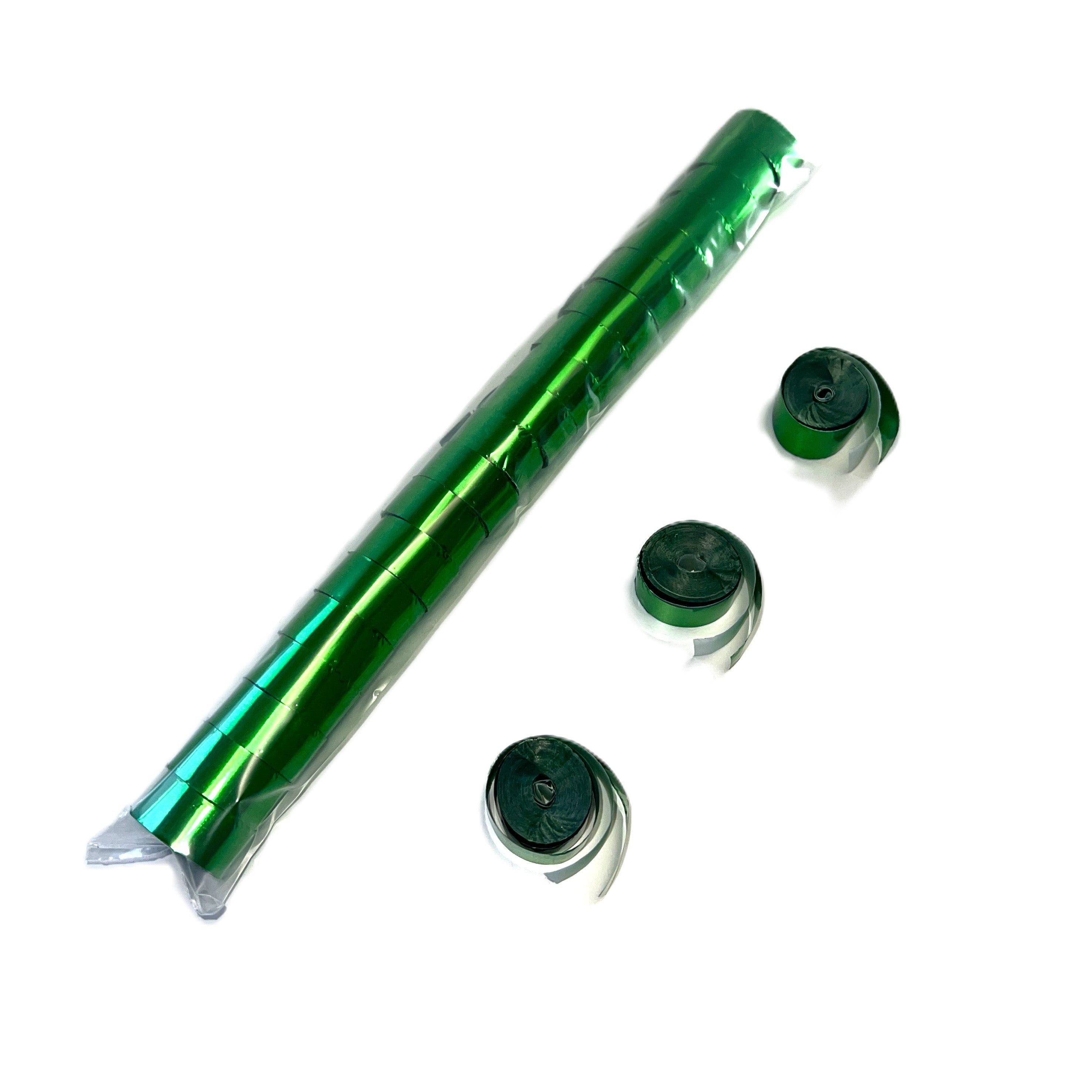 1" x 10" Double Rolled Metallic & Tissue Streamer Confetti Sleeve: .5" wide