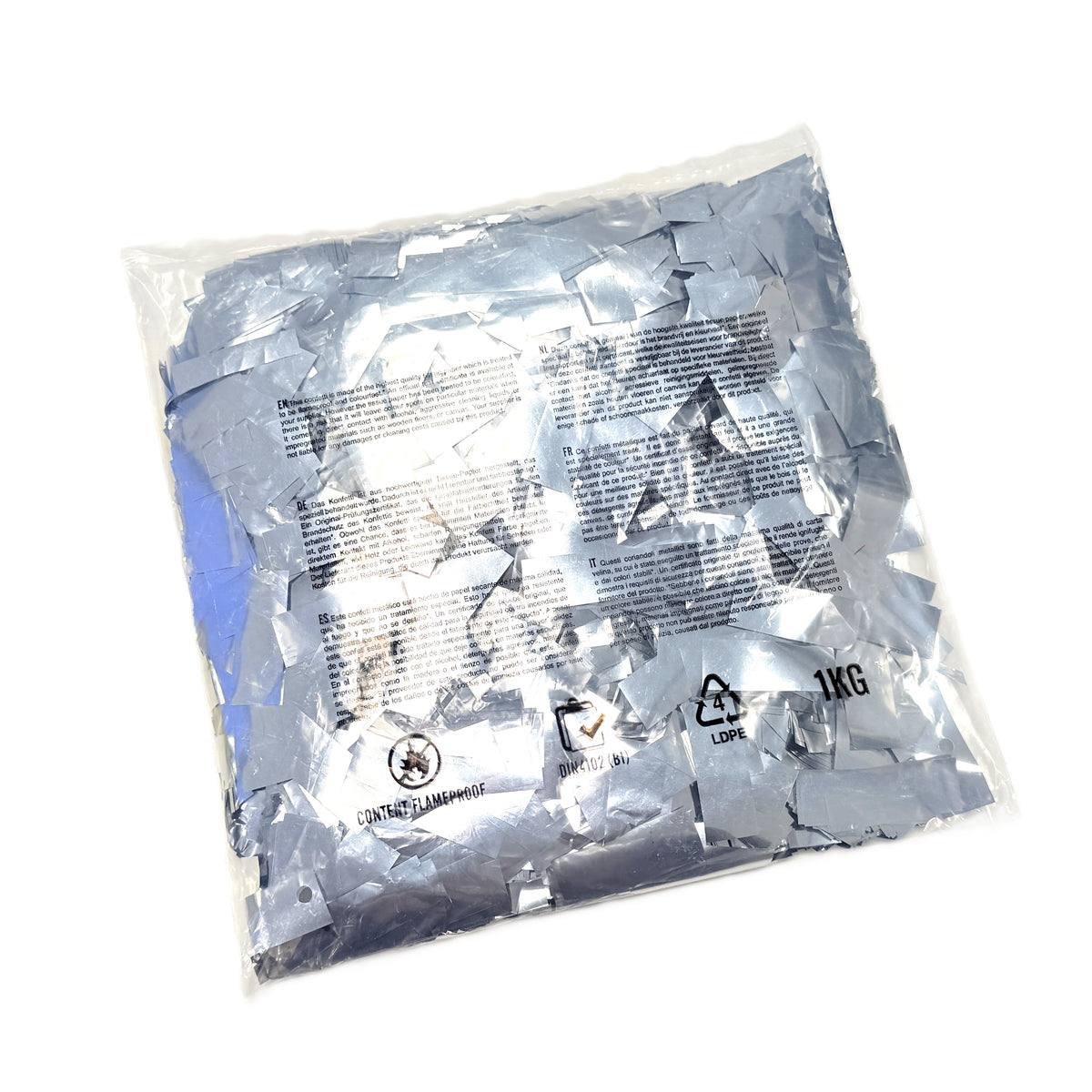 1 kg Bulk Metallic PVC Rectangle Confetti