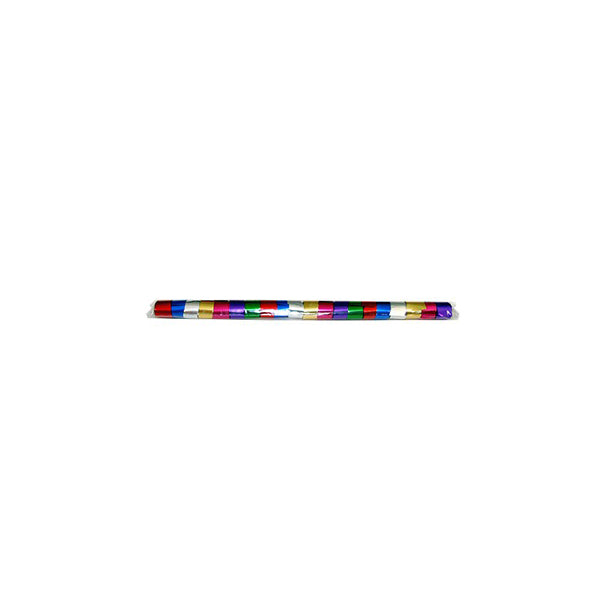 1" x 10" Single Rolled Metallic Streamer Sleeve: .5" wide
