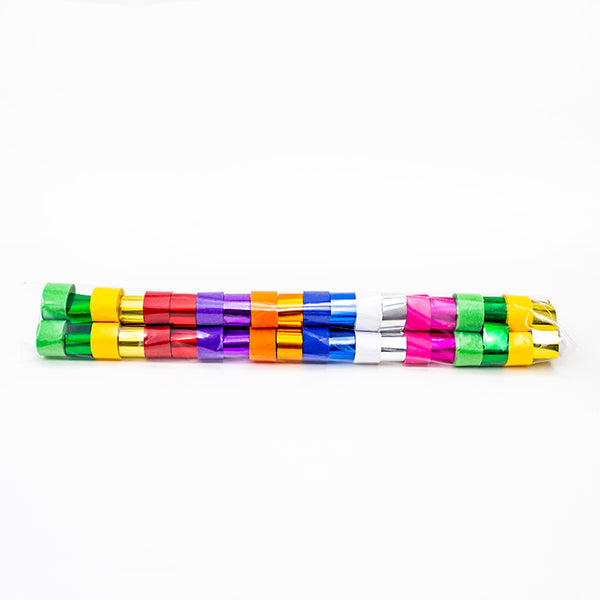 2" x 10" Single Rolled Metallic & Tissue Streamer Sleeve: .5" wide