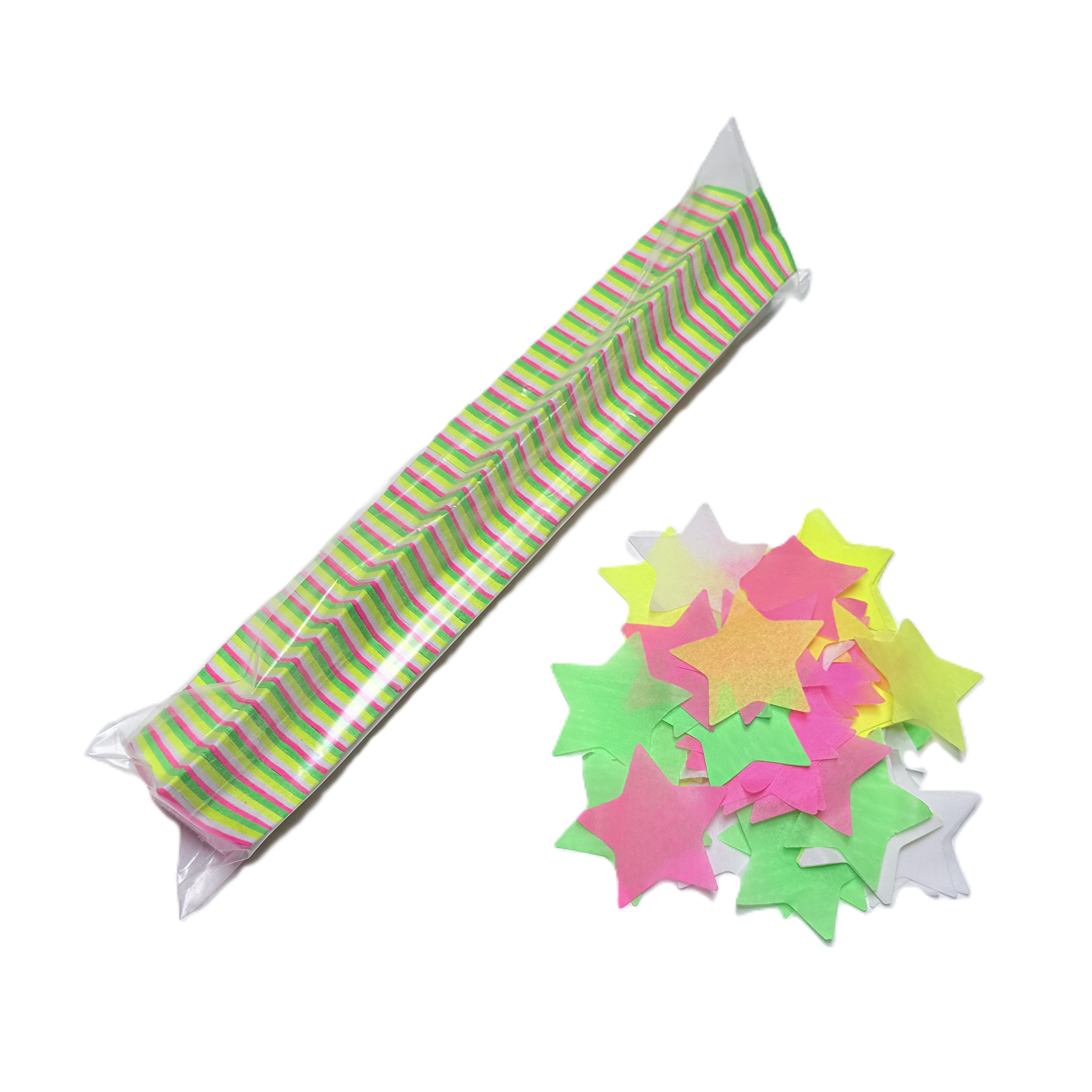 2" x 10" DayGlo Tissue Specialty Die Cut Confetti Sleeve