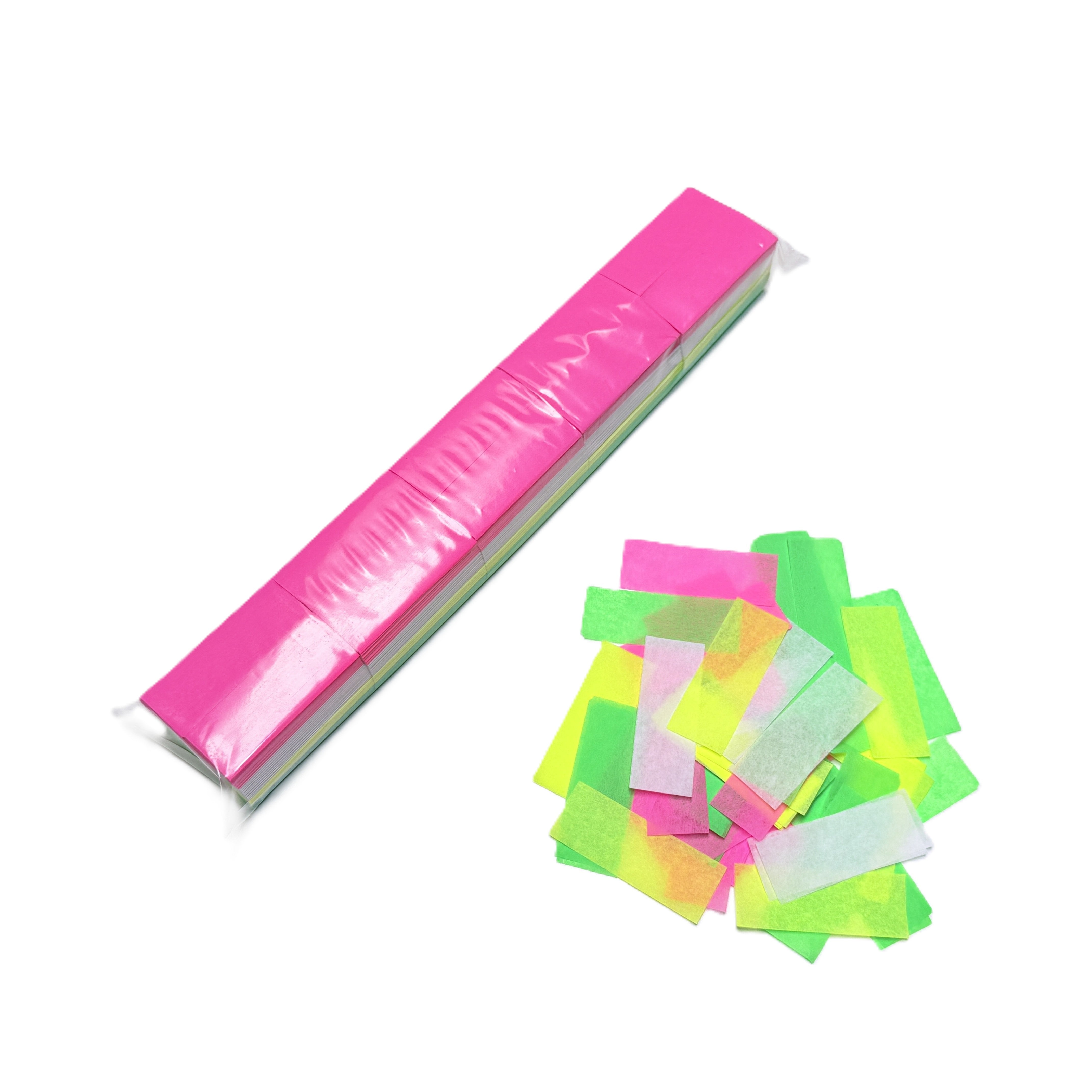 2" x 10" DayGlo Tissue Rectangle Confetti Sleeve