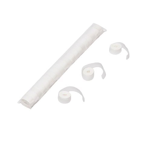 1" x 10" "CleanFree" Single Rolled Tissue Streamer Sleeve .5" wide: White