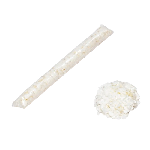 1" x 10"  "CleanFree" Tissue .25" Squares Confetti Sleeve: White