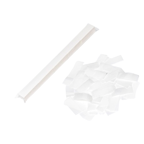 1" x 10" "CleanFree" Tissue Rectangle Confetti Sleeve: White