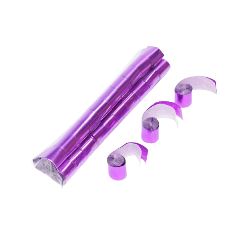 2" x 10" Double Rolled Metallic & Tissue Streamer Confetti Sleeve: 1" wide