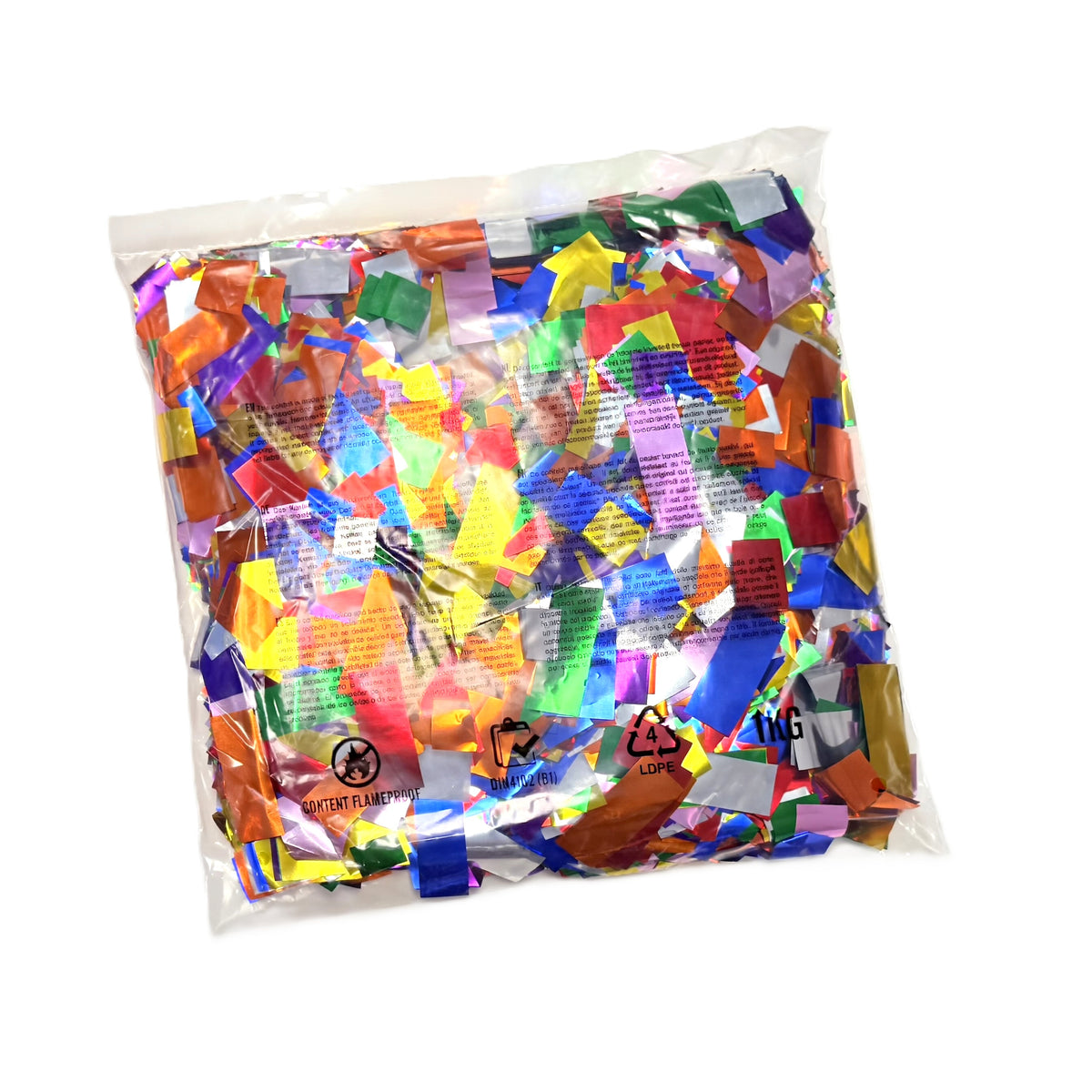 1 kg Bulk Metallic PVC Rectangle Confetti