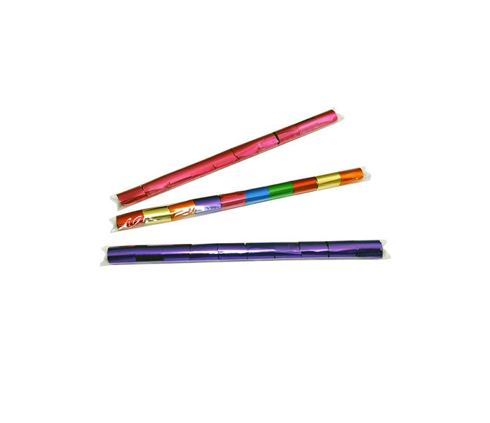 1" x 10" Single Rolled Metallic Streamer Sleeve: 1" wide