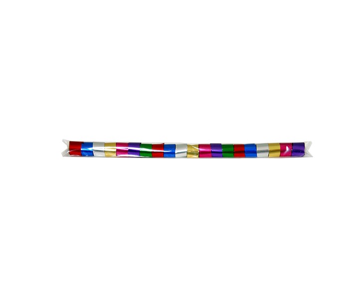 1" x 10" Single Rolled Metallic & Tissue Streamer Sleeve: .5" wide