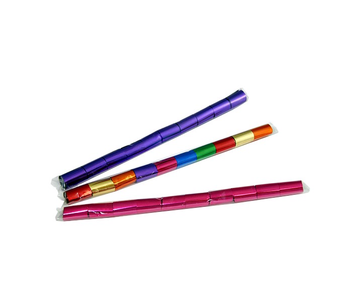 1" x 10" Single Rolled Metallic & Tissue Streamer Sleeve: 1" wide
