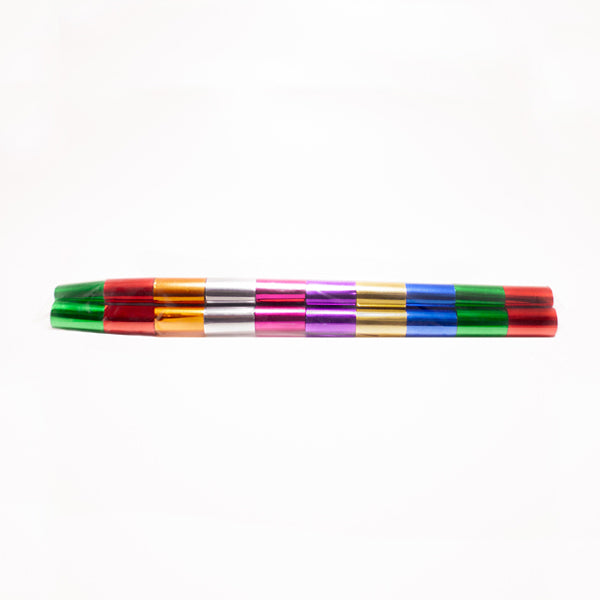 2" x 10" Single Rolled Metallic Streamer Sleeve: 1" wide