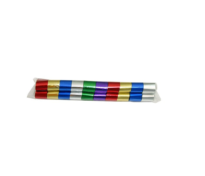 2" x 10" Double Rolled Metallic & Tissue Streamer Confetti Sleeve: 1" wide